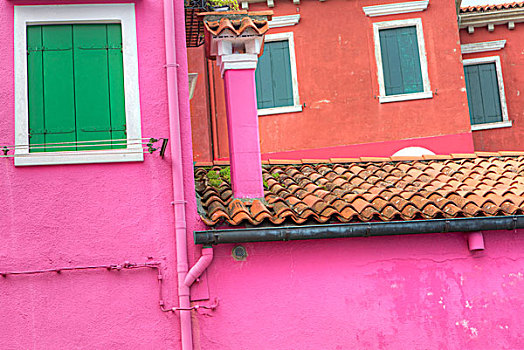 窗户,彩色,涂绘,房子,布拉诺岛,威尼斯,威尼托,意大利,欧洲