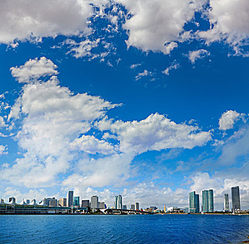 迈阿密,市区,天际线,佛罗里达,美国,晴天