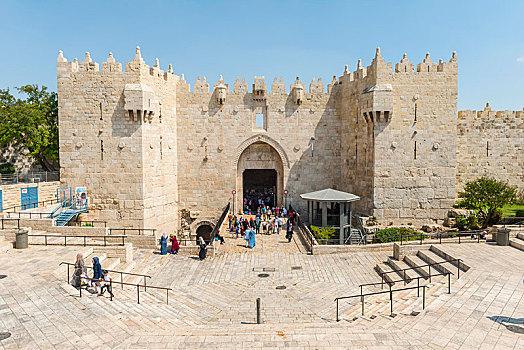 大马士革,大门,老城墙,耶路撒冷,以色列,亚洲