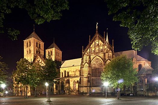 大教堂,明斯特地区,德国,欧洲