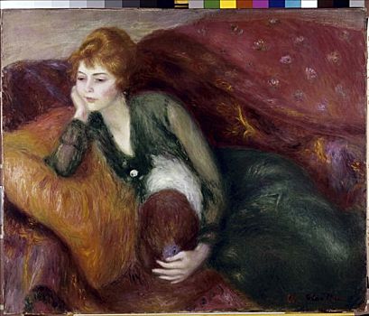 女青年,绿色,19世纪,美术馆,密苏里