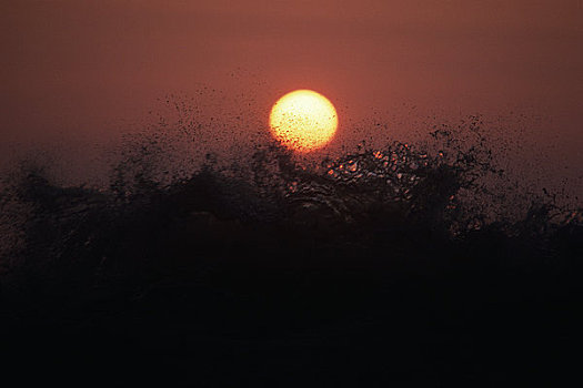 鄂霍次克海,日落