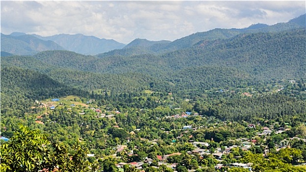 风景,俯拍,城市,山谷