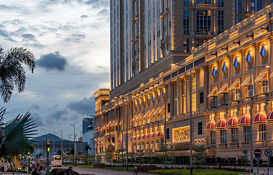 澳门酒店博彩业灯光夜景