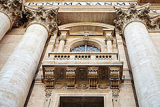 特写,柱子,圣彼得大教堂,大教堂,梵蒂冈城,圣彼得广场,罗马,意大利
