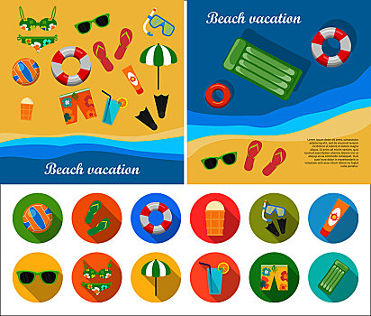 海滩,度假,矢量,概念,休闲,海岸,海岸线,夏天,休息,娱乐,沙滩,旅行社,广告,材质,设计,风格