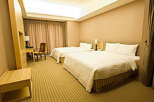 豪华酒店,房间,两个,床