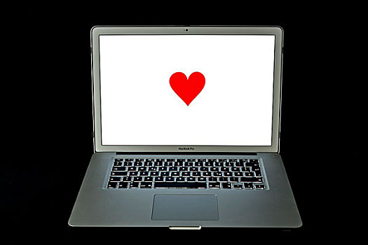 心形,网恋,苹果,苹果笔记本,笔记本电脑
