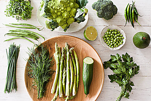 翠绿,蔬菜,盘子