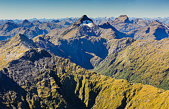 俯视,崎岖,山,南岛,新西兰