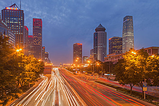 北京城市夜景和公路