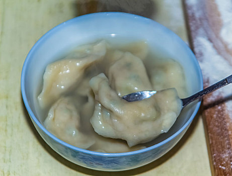 中餐食物水饺面食特写