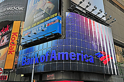 巨大,光亮,广告,时代广场,曼哈顿中城,纽约,美国,北美