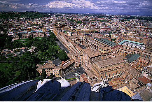 俯视,城市,梵蒂冈城,罗马,意大利