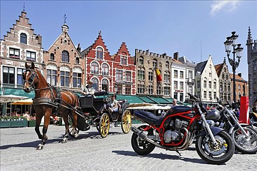 马车,摩托车,市场,佛兰德斯,比利时