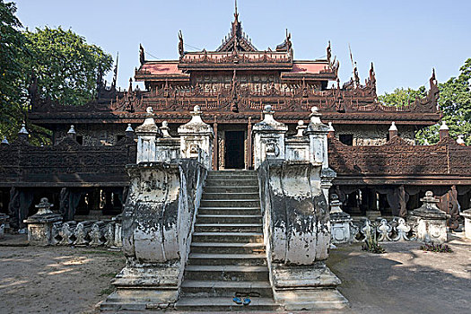 寺院,曼德勒,分开,缅甸,亚洲