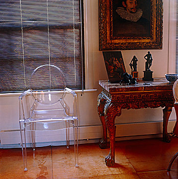 灵异,椅子,站立,旁侧,18世纪,意大利,桌子,餐厅,展示,小,收集,青铜