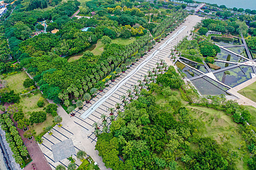 航拍福建厦门海湾公园