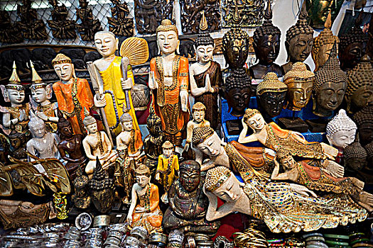 泰国,清迈,纪念品,货摊,展示,素贴