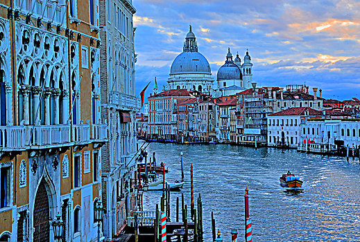 大运河,教堂,圣马利亚,行礼,威尼斯,威尼托,意大利,世界遗产,黎明