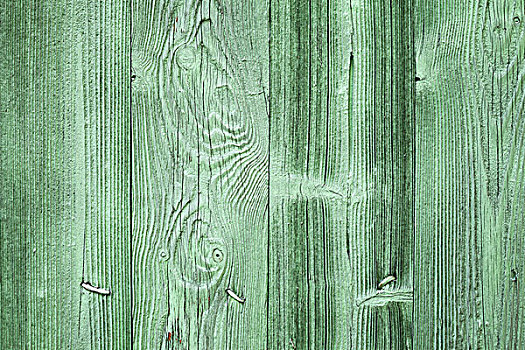 老,绿色,木墙,背景,纹理,钉子
