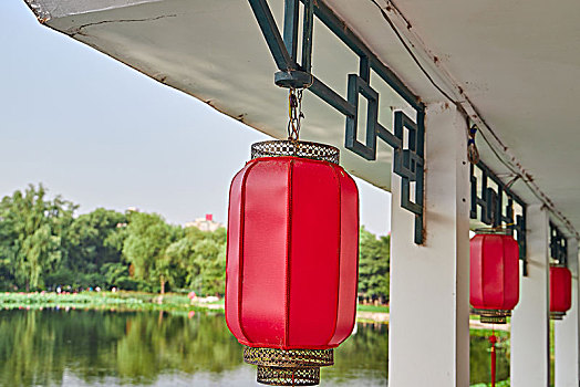 北京玉渊潭公园里的红灯笼