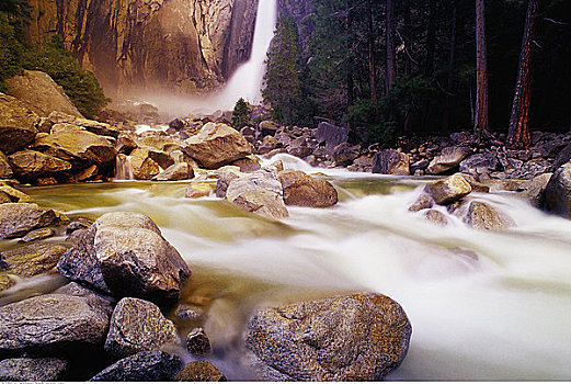 下优胜美地瀑布,优胜美地国家公园,加利福尼亚,美国