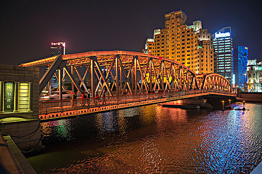 上海大厦外白渡桥夜色
