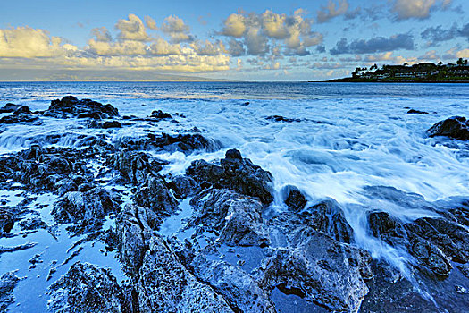 岩石构造,海岸,卡帕鲁亚湾,区域,毛伊岛,夏威夷,美国