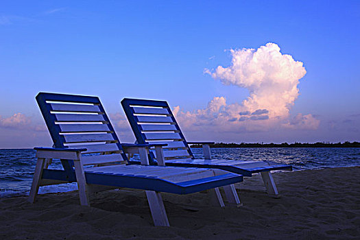 休闲椅,海滩,伯利兹