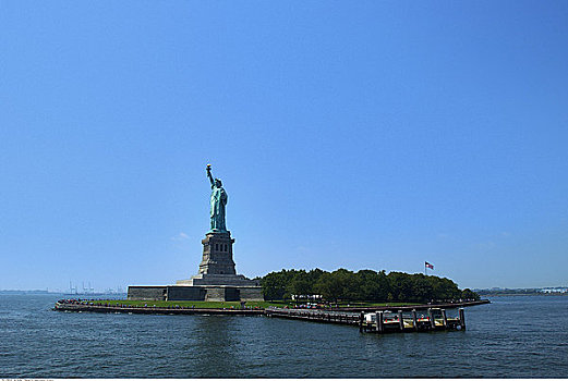 自由女神像,渡轮,纽约港,纽约,美国