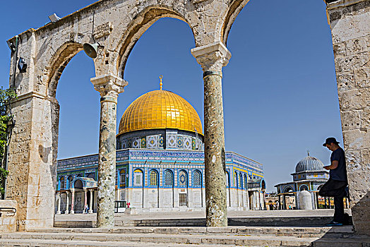 古老,拱形,圆顶清真寺,清真寺,耶路撒冷,以色列