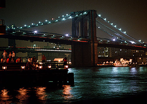 美国,纽约,布鲁克林大桥,光亮