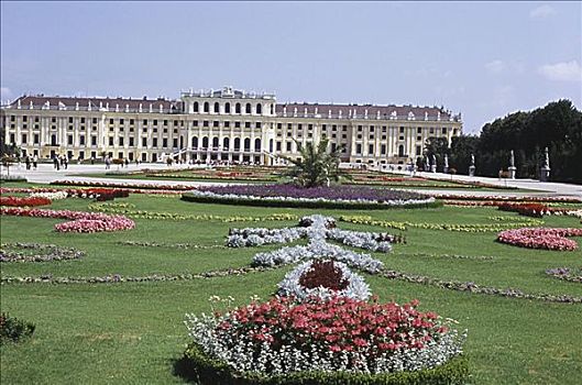 花园,正面,宫殿,美泉宫,维也纳,奥地利