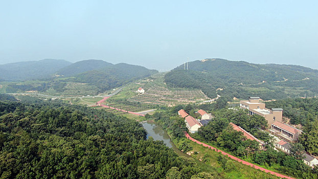 山东省日照市,航拍太阳城葡萄庄园,满目苍翠生机盎然