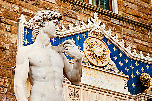 大卫像,雕塑,市政广场,佛罗伦萨,托斯卡纳,意大利