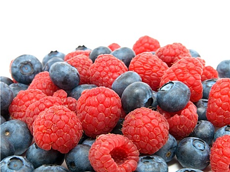 蓝莓,树莓,白色背景,背景