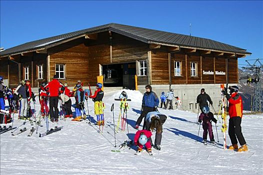 滑雪者,车站,缆车,格林德威尔,伯恩高地,瑞士