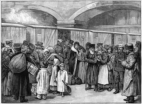 波罗的海,火车站,犹太人,圣彼得堡,俄罗斯,1891年