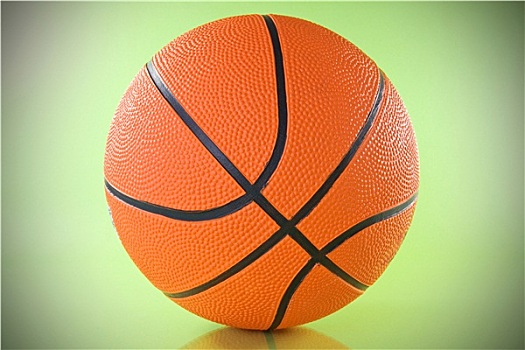 篮球,球,上方,绿色背景