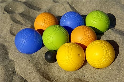 色彩,球,卧,沙子