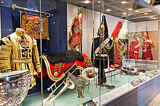 英格兰,伦敦,白厅,皇家轻骑兵,博物馆,展示,军装