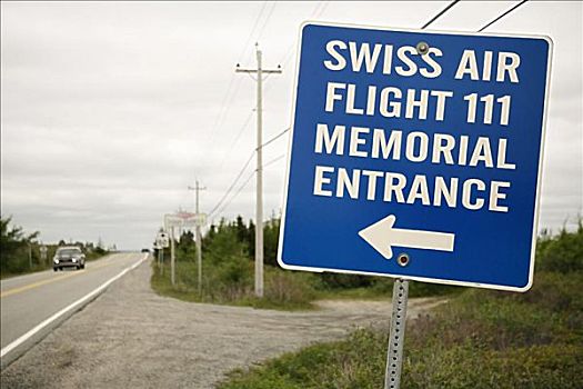标识,瑞士航空公司,飞行,纪念,新斯科舍省,加拿大