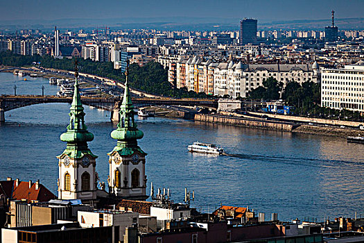 桥,上方,多瑙河,布达佩斯,匈牙利