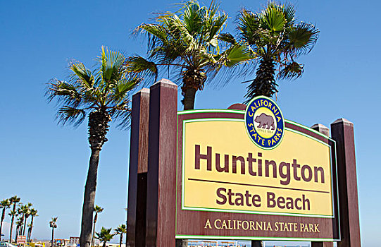 亨丁顿海滩,加利福尼亚,美国,标识,州立公园