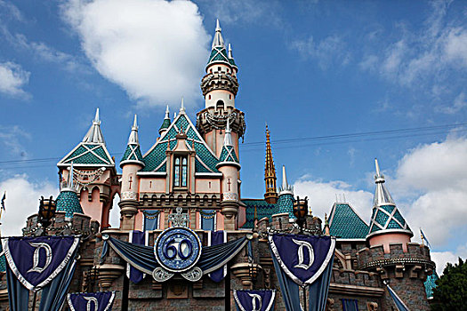 城堡,米老鼠,唐老鸭,迪士尼乐园,迪士尼度假区,北美洲,美国,加利福尼亚州,洛杉矶,风景,全景,文化,景点,旅游