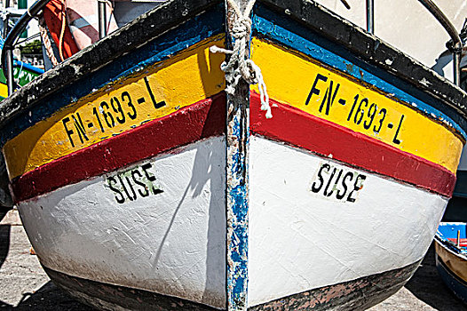 彩色,渔船,港口,马德拉岛,葡萄牙,欧洲
