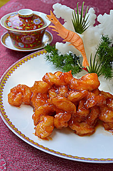 白家大院餐厅酸酸甜甜的抓炒大虾,北京