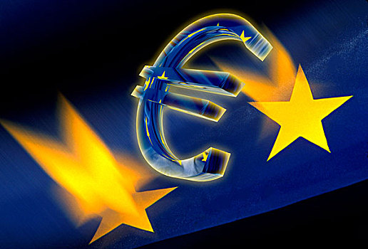 欧元标志,两个,欧元,星,插画