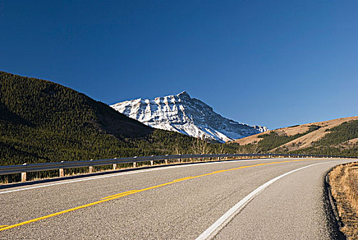 公路,山峦,卡纳纳斯基斯,艾伯塔省,加拿大